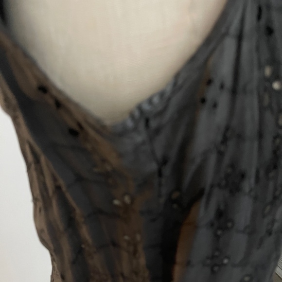 Vintage Black Eyelet Dress Mode O Day - Picture 3 of 7